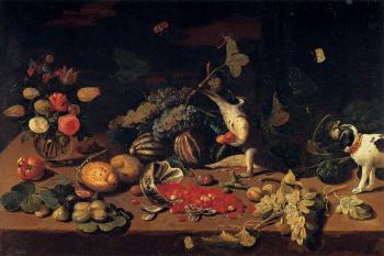 簡 凡 凱塞爾 Still-Life with a Monkey Stealing Fruit